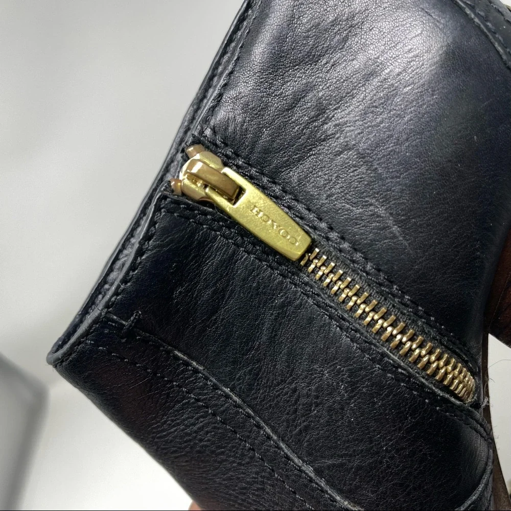 Coach 4” Block Heel Bootie Black Leather Boots bootie Size 7 Hattie wear on heel_4